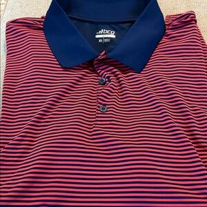 BCG Men's Polo Shirt - Navy and Red Stripes